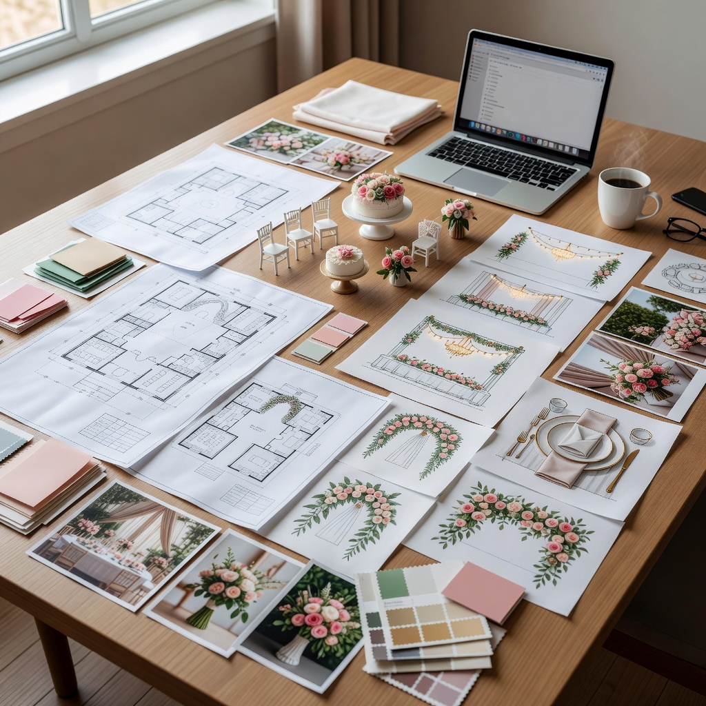 Wedding suppliers and event setup planning documents